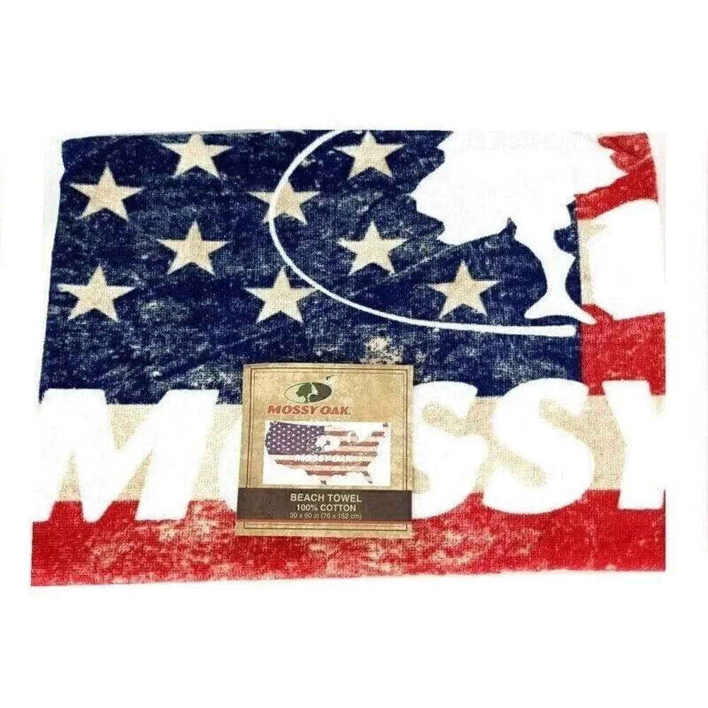 MOSSY OAK USA Map Flag Beach Towel 60X30 NEW